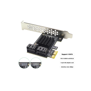 Адаптер преходник от PCI-E към 4 порта SATA 3.0 6GGbps
